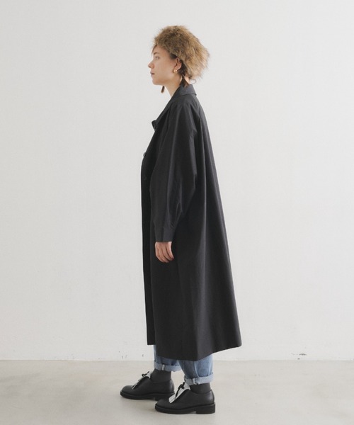 manana suerte(マニャーナスエルテ)の「ビッグシルエットステンカラーコート(ステンカラーコート・レディース・ブラック/ベージュ・FREE)」の19枚目の写真