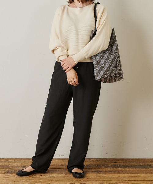 Daily russet(デイリー ラシット)の「【ナイロンジャガード】チェックダイヤ型底トートバッグ(L)(トートバッグ・レディース・ボルドー/ブラック/グレー/ブラウン/ネイビー・FREE)」の11枚目の写真