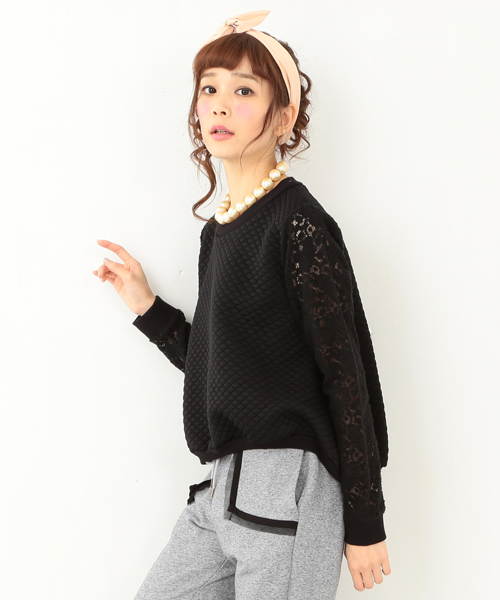 CAROLINA GLASER（カロリナ グレイサー）の「CAROLINA GLASER / キルティングレース トップス（その他トップス・レディース・ブラック/クリーム・ONE SIZE）」の18枚目の写真