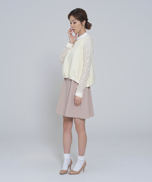 CAROLINA GLASER（カロリナ グレイサー）の「CAROLINA GLASER / キルティングレース トップス（その他トップス・レディース・ブラック/クリーム・ONE SIZE）」の11枚目の写真