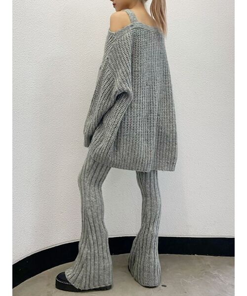 GYDA（ジェイダ）の「【セットアップ着用可】メランジヤーンフレアーニット パンツ（その他パンツ・レディース・チャコールグレー/グレー/ブラウン・FREE）」の11枚目の写真