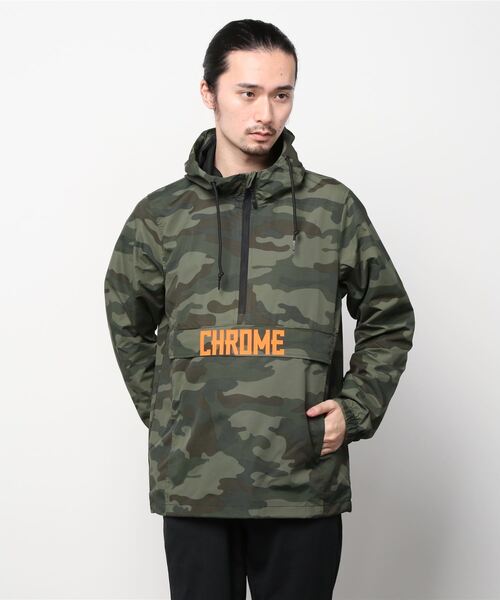CHROME（クローム）の「ANORAK / アノラック（ナイロンジャケット・メンズ・グレー/グリーン系カモフラージュ・S/XL）」の2枚目の写真