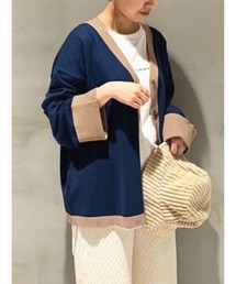 Lugnoncure | 配色ネックカーディガン(カーディガン/ボレロ)