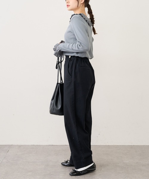 PUAL CE CIN（ピュアルセシン）の「ジャガードリブ×編み立てリブプルオーバー（Tシャツ/カットソー・レディース・ブラック/グレー/ナチュラル・FREE）」の13枚目の写真