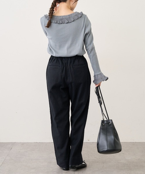 PUAL CE CIN（ピュアルセシン）の「ジャガードリブ×編み立てリブプルオーバー（Tシャツ/カットソー・レディース・ブラック/グレー/ナチュラル・FREE）」の7枚目の写真