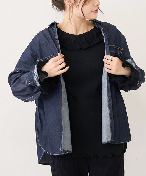 PUAL CE CIN（ピュアルセシン）の「ジャガードリブ×編み立てリブプルオーバー（Tシャツ/カットソー・レディース・ブラック/グレー/ナチュラル・FREE）」の18枚目の写真