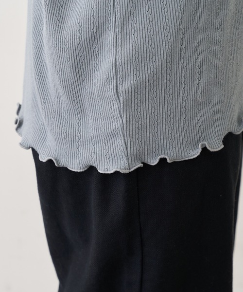 PUAL CE CIN（ピュアルセシン）の「ジャガードリブ×編み立てリブプルオーバー（Tシャツ/カットソー・レディース・ブラック/グレー/ナチュラル・FREE）」の11枚目の写真