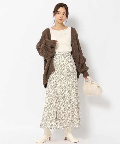 mysty woman(ミスティウーマン)の「MIXケーブルカーデ 237317(カーディガン/ボレロ・レディース・ブラウン/アイボリー/チャコール/グリーン系/ブルーパープル・FREE)」の17枚目の写真