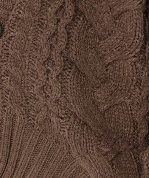 mysty woman(ミスティウーマン)の「MIXケーブルカーデ 237317(カーディガン/ボレロ・レディース・ブラウン/アイボリー/チャコール/グリーン系/ブルーパープル・FREE)」の16枚目の写真