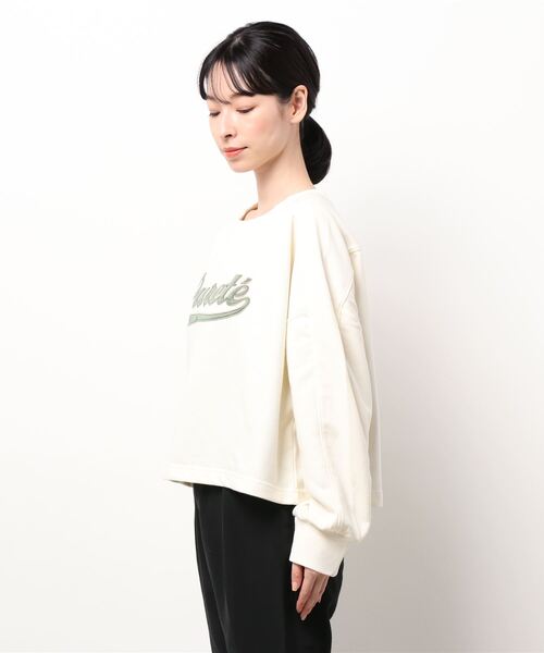 Lugnoncure（ルノンキュール）の「サテン刺繍スウェット（スウェット・レディース・オフホワイト/オレンジ/グレー・ﾌﾘ-）」の5枚目の写真