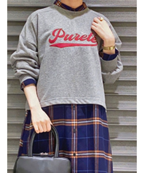 Lugnoncure（ルノンキュール）の「サテン刺繍スウェット（スウェット・レディース・オフホワイト/オレンジ/グレー・ﾌﾘ-）」の3枚目の写真