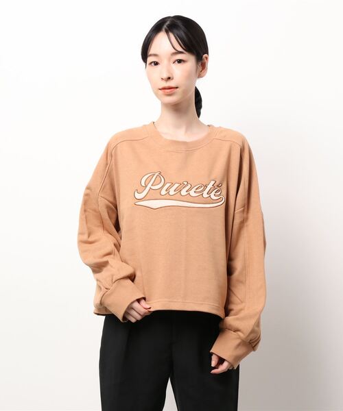 Lugnoncure（ルノンキュール）の「サテン刺繍スウェット（スウェット・レディース・オフホワイト/オレンジ/グレー・ﾌﾘ-）」の6枚目の写真