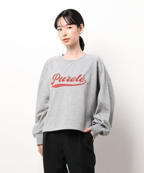 Lugnoncure（ルノンキュール）の「サテン刺繍スウェット（スウェット・レディース・オフホワイト/オレンジ/グレー・ﾌﾘ-）」の7枚目の写真