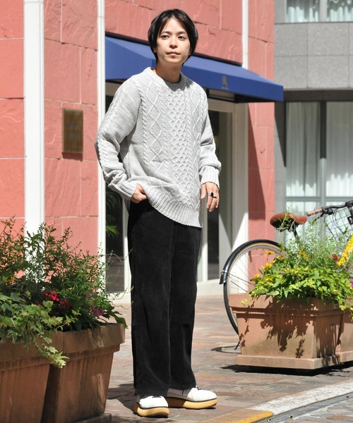 ZIP FIVE（ジップファイブ）の「【ZIP FIVE】ケーブルクルーニット（ニット/セーター・メンズ・ライトグレー/ブラック/ブラウン/アイボリー/杢グレー・MEDIUM/LARGE/X-LARGE）」の10枚目の写真