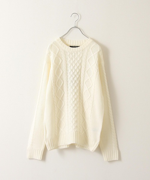 ZIP FIVE（ジップファイブ）の「【ZIP FIVE】ケーブルクルーニット（ニット/セーター・メンズ・ライトグレー/ブラック/ブラウン/アイボリー/杢グレー・MEDIUM/LARGE/X-LARGE）」の18枚目の写真