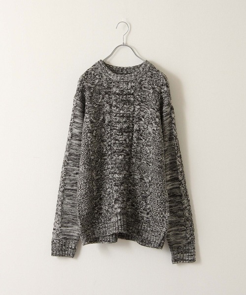 ZIP FIVE（ジップファイブ）の「【ZIP FIVE】ケーブルクルーニット（ニット/セーター・メンズ・ライトグレー/ブラック/ブラウン/アイボリー/杢グレー・MEDIUM/LARGE/X-LARGE）」の21枚目の写真