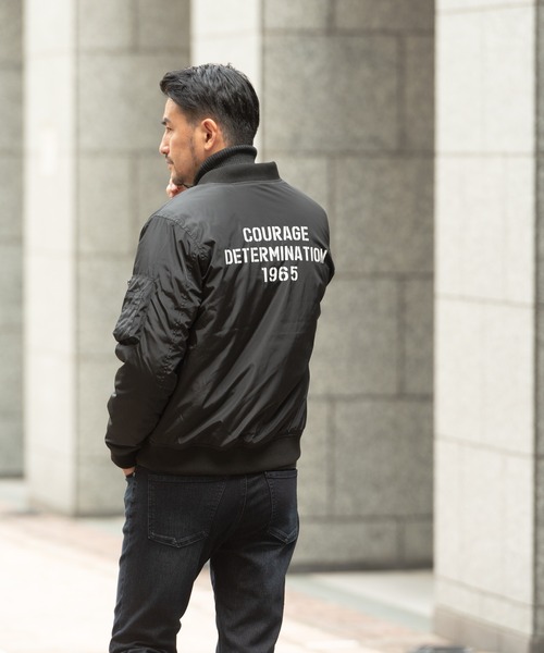 セール Blue Standard ブルースタンダード 撥水中綿ミリタリーバックプリントma 1ブルゾン Ma 1 Blue Standard ブルースタンダード のファッション通販 Zozotown