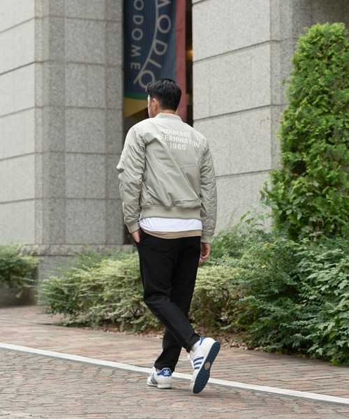 Blue Standard ブルースタンダード 撥水中綿ミリタリーバックプリントma 1ブルゾン