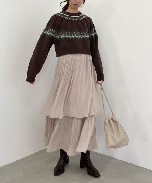 archives(アルシーヴ)の「求心柄ニットプルオーバー(ニット/セーター・レディース・アイボリー/マスタード/ブラウン・MEDIUM)」の16枚目の写真