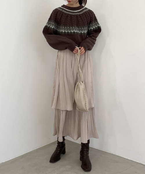 archives(アルシーヴ)の「求心柄ニットプルオーバー(ニット/セーター・レディース・アイボリー/マスタード/ブラウン・MEDIUM)」の17枚目の写真