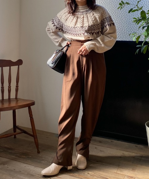 archives(アルシーヴ)の「求心柄ニットプルオーバー(ニット/セーター・レディース・アイボリー/マスタード/ブラウン・MEDIUM)」の8枚目の写真