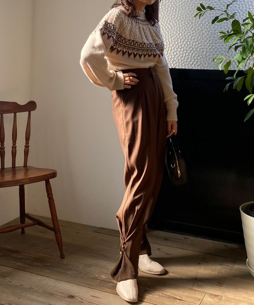 archives(アルシーヴ)の「求心柄ニットプルオーバー(ニット/セーター・レディース・アイボリー/マスタード/ブラウン・MEDIUM)」の9枚目の写真