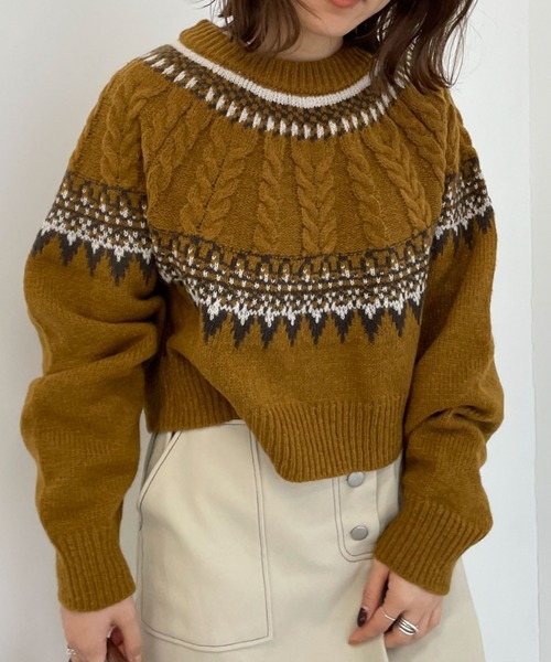archives(アルシーヴ)の「求心柄ニットプルオーバー(ニット/セーター・レディース・アイボリー/マスタード/ブラウン・MEDIUM)」の10枚目の写真