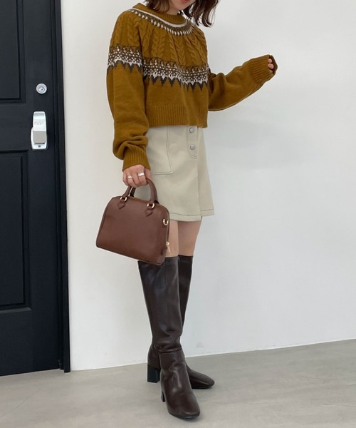 archives(アルシーヴ)の「求心柄ニットプルオーバー(ニット/セーター・レディース・アイボリー/マスタード/ブラウン・MEDIUM)」の12枚目の写真
