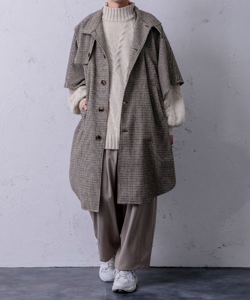 Adoon plain（アドーンプレーン）の「【Adoon plain】ポンチョコート（ポンチョ・メンズ・ベージュ系その他/グレー系その他/ブラック・FREE）」の11枚目の写真