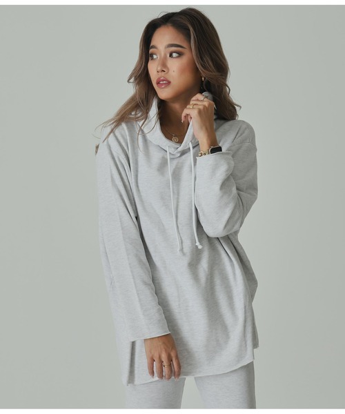 ANAP（アナップ）の「オーバーフーディートップス×フレアパンツ セットアップ（パーカー・レディース・スミクロ/グレイッシュベージュ/ライトグレー/ベージュ・FREE）」の3枚目の写真