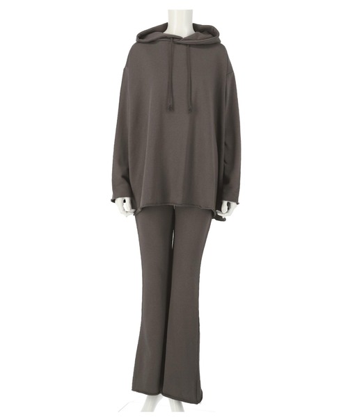 ANAP（アナップ）の「オーバーフーディートップス×フレアパンツ セットアップ（パーカー・レディース・スミクロ/グレイッシュベージュ/ライトグレー/ベージュ・FREE）」の19枚目の写真