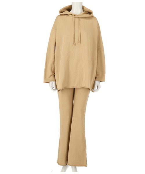 ANAP（アナップ）の「オーバーフーディートップス×フレアパンツ セットアップ（パーカー・レディース・スミクロ/グレイッシュベージュ/ライトグレー/ベージュ・FREE）」の13枚目の写真