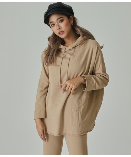 ANAP（アナップ）の「オーバーフーディートップス×フレアパンツ セットアップ（パーカー・レディース・スミクロ/グレイッシュベージュ/ライトグレー/ベージュ・FREE）」の10枚目の写真