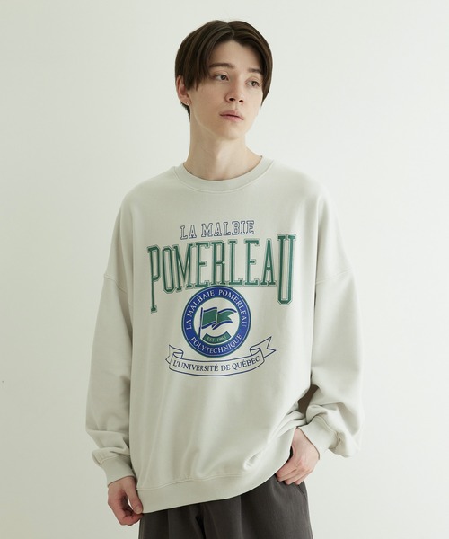 JUNRED（ジュンレッド）の「ビンテージカレッジルーズスウェットプルオーバー（スウェット・メンズ・チャコールグレー/ホワイト系その他/ミント・S/M/L）」の2枚目の写真