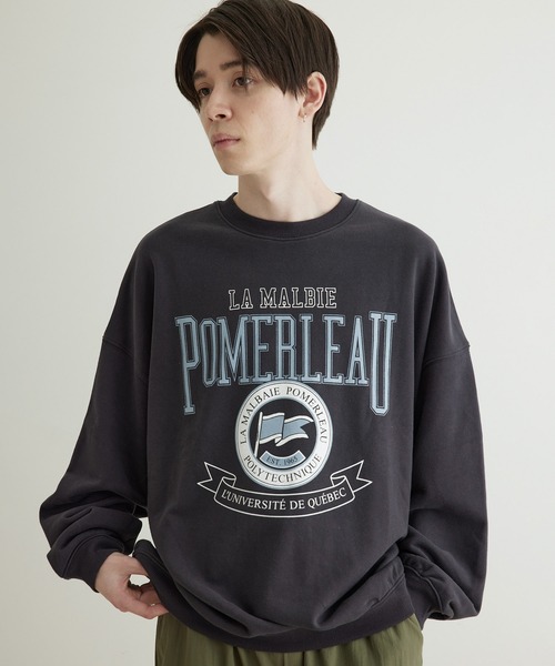 JUNRED（ジュンレッド）の「ビンテージカレッジルーズスウェットプルオーバー（スウェット・メンズ・チャコールグレー/ホワイト系その他/ミント・S/M/L）」の3枚目の写真