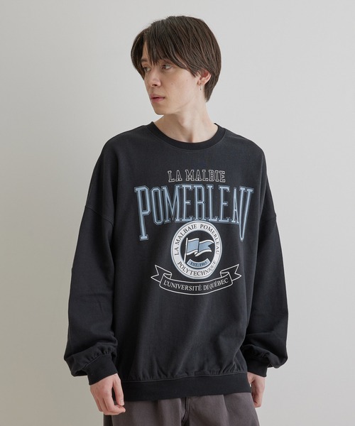 JUNRED（ジュンレッド）の「ビンテージカレッジルーズスウェットプルオーバー（スウェット・メンズ・チャコールグレー/ホワイト系その他/ミント・S/M/L）」の5枚目の写真