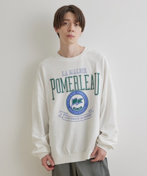 JUNRED（ジュンレッド）の「ビンテージカレッジルーズスウェットプルオーバー（スウェット・メンズ・チャコールグレー/ホワイト系その他/ミント・S/M/L）」の6枚目の写真