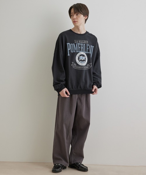JUNRED（ジュンレッド）の「ビンテージカレッジルーズスウェットプルオーバー（スウェット・メンズ・チャコールグレー/ホワイト系その他/ミント・S/M/L）」の8枚目の写真