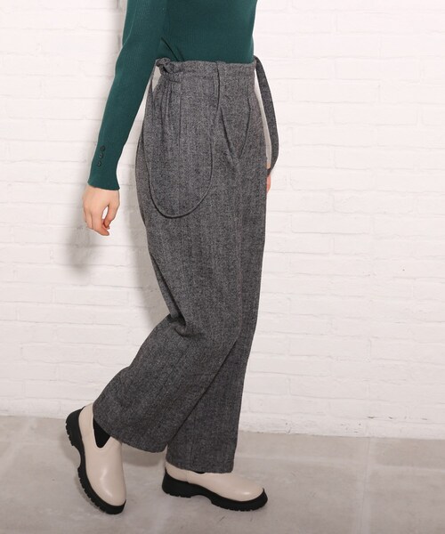 Cutie Blonde（キューティーブロンド）の「◆【S-L】サス付きチェックパンツ（その他パンツ・レディース・グレー系その他2/ブラック系1/ダークブラウン系1・01/02/03）」の2枚目の写真