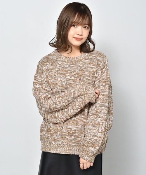 セール 柄編みメランジニット ニット セーター Retro Girl レトロガール のファッション通販 Zozotown