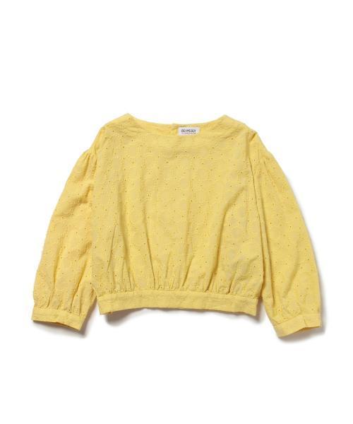 BEAMS BOY（ビームスボーイ）の「◎BEAMS BOY / カットワーク バックボタン 7分袖（シャツ/ブラウス・レディース・ホワイト/イエロー/ネイビー・ONE SIZE）」の6枚目の写真