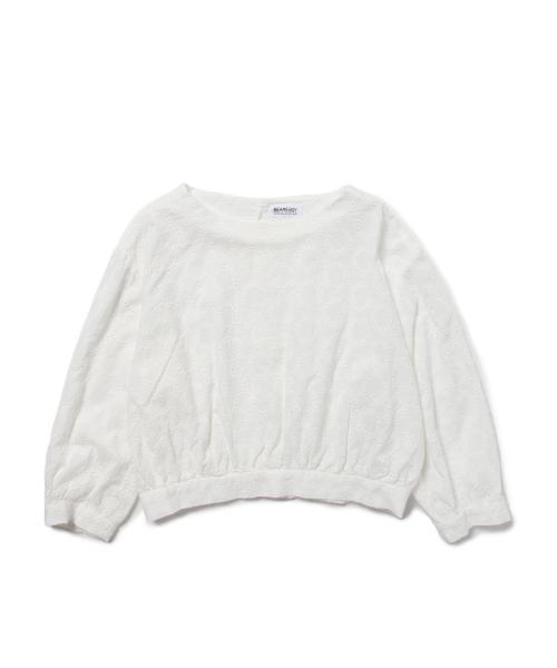 BEAMS BOY（ビームスボーイ）の「◎BEAMS BOY / カットワーク バックボタン 7分袖（シャツ/ブラウス・レディース・ホワイト/イエロー/ネイビー・ONE SIZE）」の10枚目の写真