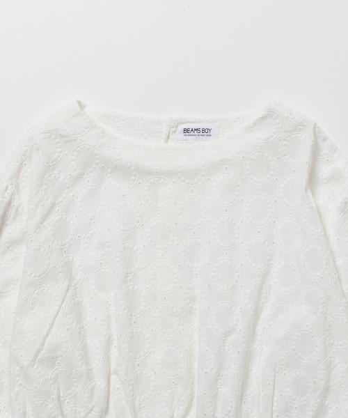 BEAMS BOY（ビームスボーイ）の「◎BEAMS BOY / カットワーク バックボタン 7分袖（シャツ/ブラウス・レディース・ホワイト/イエロー/ネイビー・ONE SIZE）」の5枚目の写真