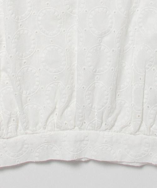 BEAMS BOY（ビームスボーイ）の「◎BEAMS BOY / カットワーク バックボタン 7分袖（シャツ/ブラウス・レディース・ホワイト/イエロー/ネイビー・ONE SIZE）」の4枚目の写真