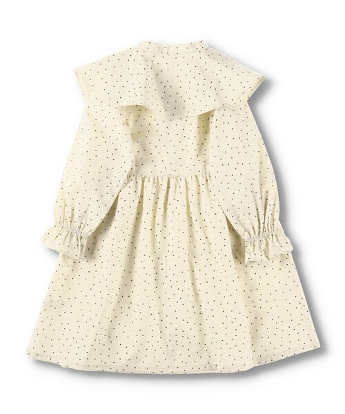 BRANSHES（ブランシェス）の「ビック襟付きドット柄ワンピース（ワンピース・キッズ・ベージュ/サーモンピンク・140/150/100/130/120/110）」の13枚目の写真