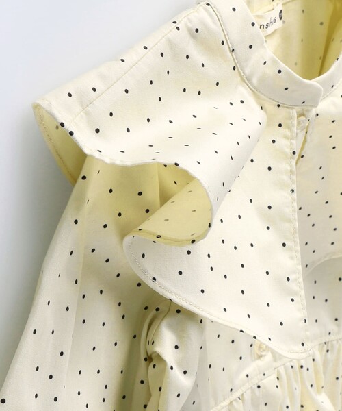 BRANSHES（ブランシェス）の「ビック襟付きドット柄ワンピース（ワンピース・キッズ・ベージュ/サーモンピンク・140/150/100/130/120/110）」の17枚目の写真
