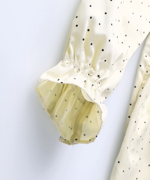 BRANSHES（ブランシェス）の「ビック襟付きドット柄ワンピース（ワンピース・キッズ・ベージュ/サーモンピンク・140/150/100/130/120/110）」の9枚目の写真