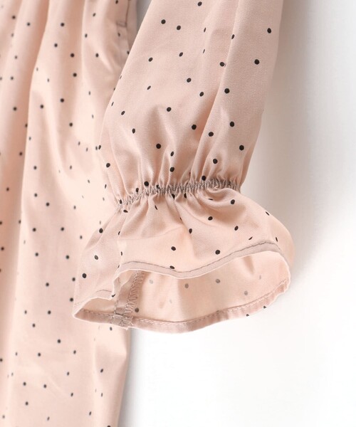 BRANSHES（ブランシェス）の「ビック襟付きドット柄ワンピース（ワンピース・キッズ・ベージュ/サーモンピンク・140/150/100/130/120/110）」の10枚目の写真