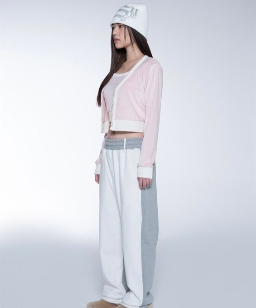 SETUPEXE（セットアップイーエックスイー）の「【SETUP‐EXE/セットアップエグゼ】Velvet crop Cardigan Set/ベルベット ベロアカーディガン　クロップドカーディガン カーディガンセット（カーディガン/ボレロ・レディース・ミント/ベビーピンク・ONE SIZE）」の3枚目の写真