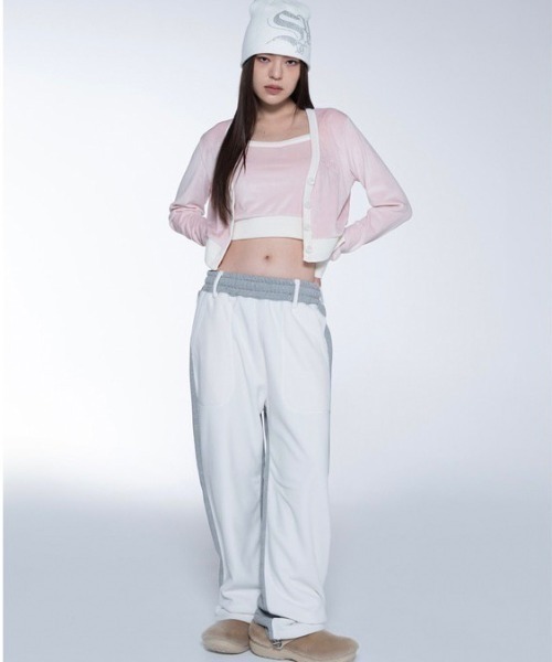 SETUPEXE（セットアップイーエックスイー）の「【SETUP‐EXE/セットアップエグゼ】Velvet crop Cardigan Set/ベルベット ベロアカーディガン　クロップドカーディガン カーディガンセット（カーディガン/ボレロ・レディース・ミント/ベビーピンク・ONE SIZE）」の8枚目の写真